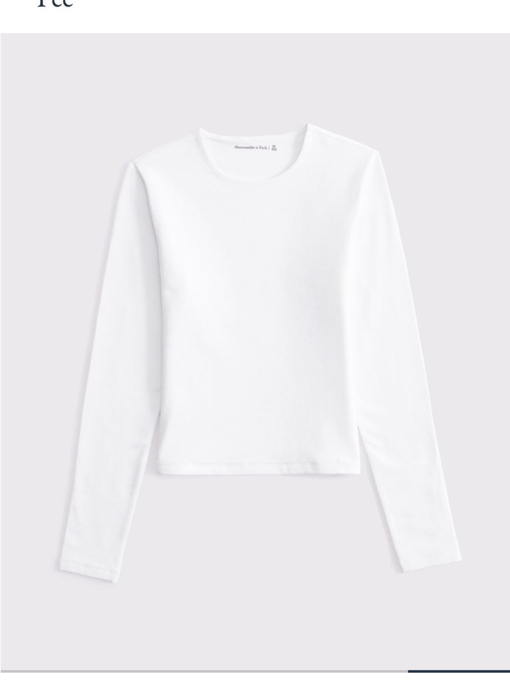 Abercrombie & Fitch White Bra Free Double lined Long-Sleeve Crewneck Top
